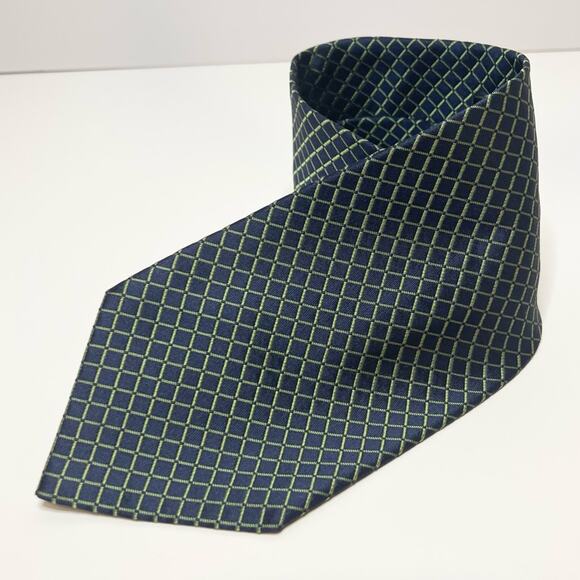 Rene Lezard Other - Rene Lezard Silk Tie Green and Navy Blue